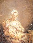 Lepicie, Nicolas Bernard A Mother Feeding her Child oil on canvas